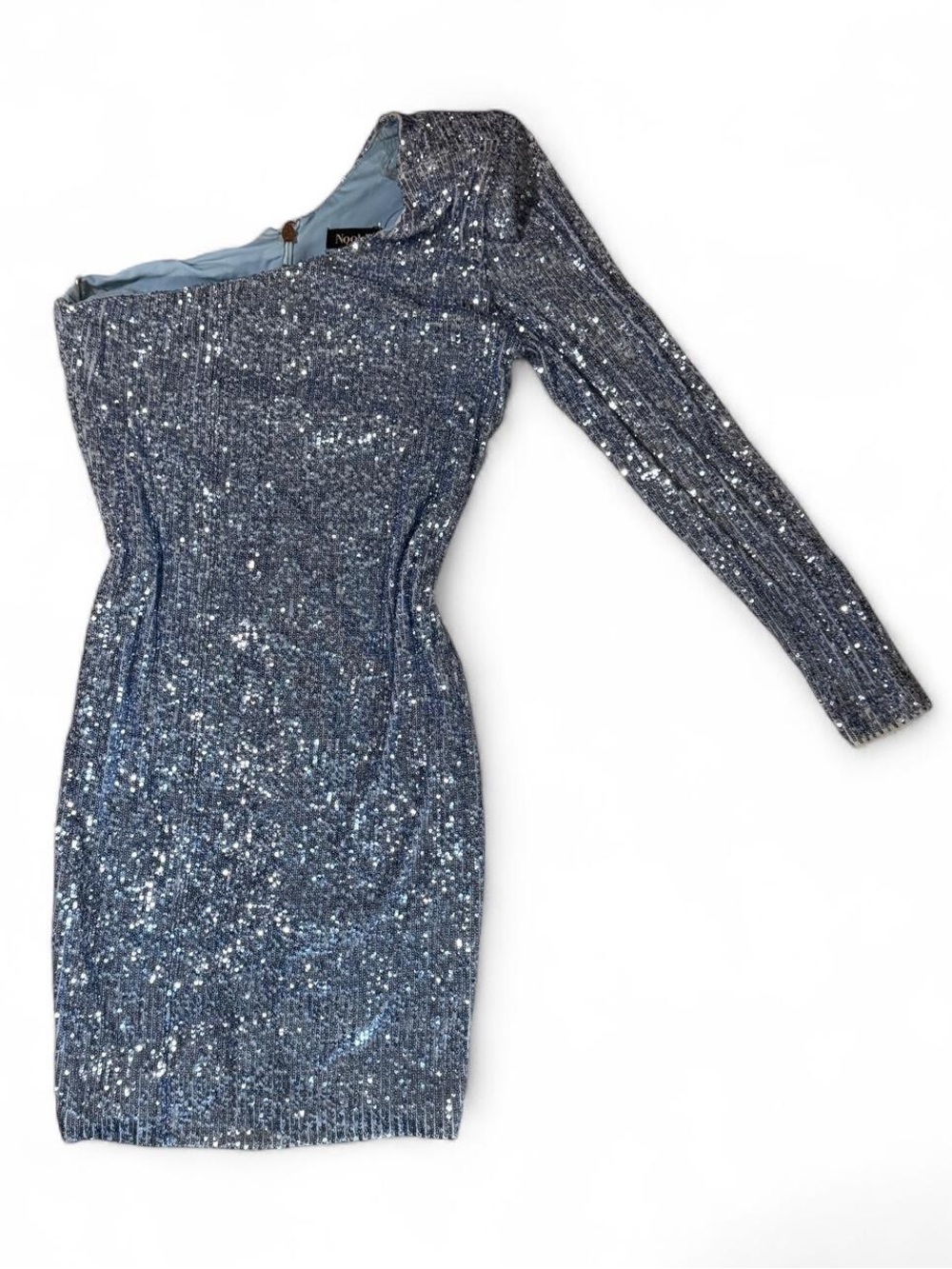 Nookie Silver-Blue Sequin One-Shoulder Dress